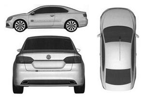 В Сеть попали патентные изображения  Volkswagen Jetta Coupe