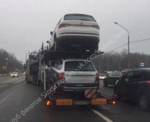 В Россию на автовозах доставляют Skoda Kodiaq 