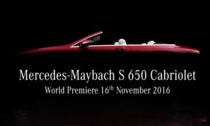 16 ноября представят роскошный кабриолет Mercedes-Maybach S 650